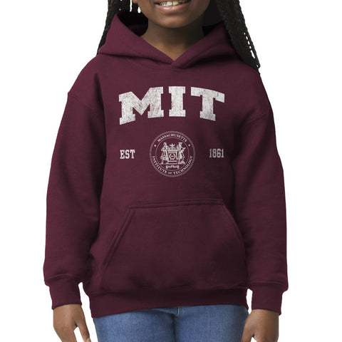 Massachusetts Institute of Technology Youth Hooded Sweatshirt (Maroon)