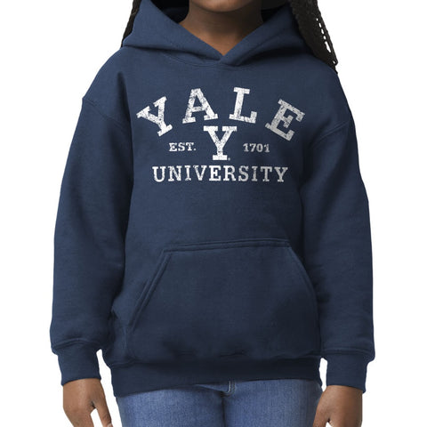 Yale University Youth Hooded Sweatshirt (Navy)